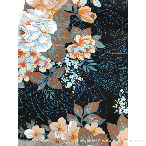 Flower Style Cotton Stretch Printed Fabric
